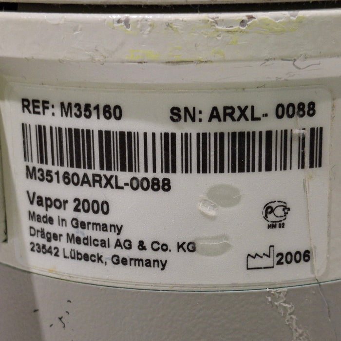 Draeger Medical Draeger Medical Vapor 2000 Isoflurane Vaporizer Anesthesia reLink Medical