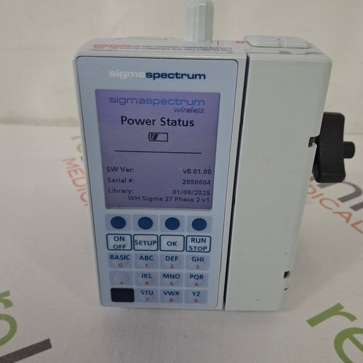 Baxter Baxter Sigma Spectrum 8.01.00 with B/G Battery Infusion Pump Infusion Pump reLink Medical