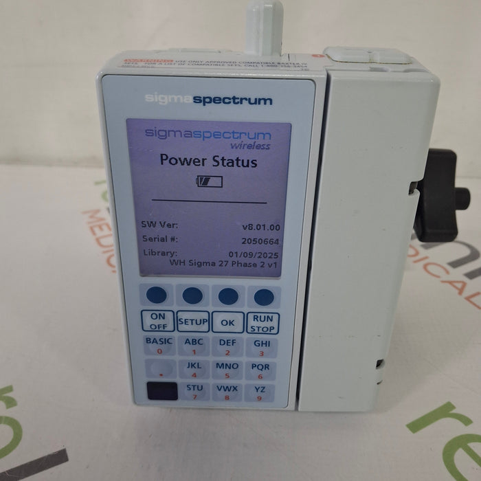 Baxter Baxter Sigma Spectrum 8.01.00 with B/G Battery Infusion Pump Infusion Pump reLink Medical