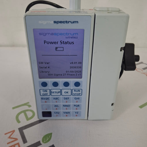 Baxter Baxter Sigma Spectrum 8.01.00 with B/G Battery Infusion Pump Infusion Pump reLink Medical