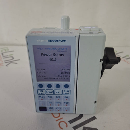 Baxter Baxter Sigma Spectrum 8.01.00 with B/G Battery Infusion Pump Infusion Pump reLink Medical