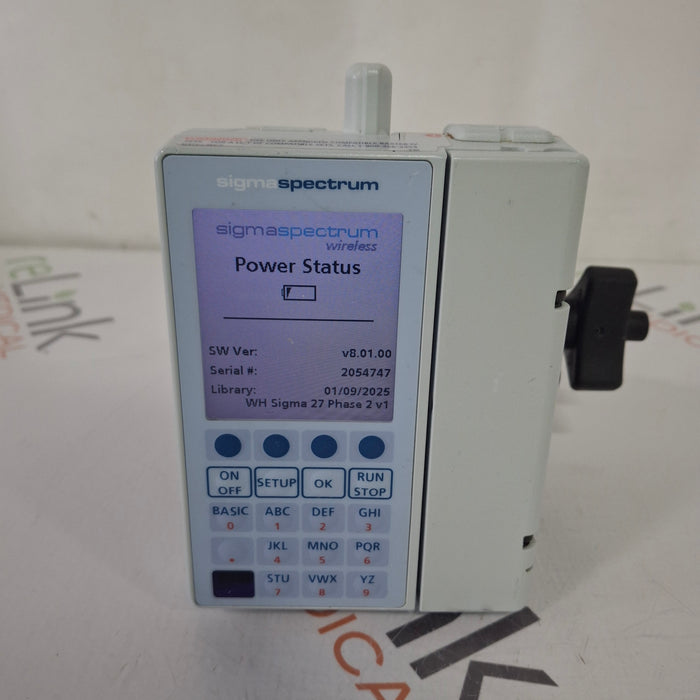 Baxter Baxter Sigma Spectrum 8.01.00 with B/G Battery Infusion Pump Infusion Pump reLink Medical