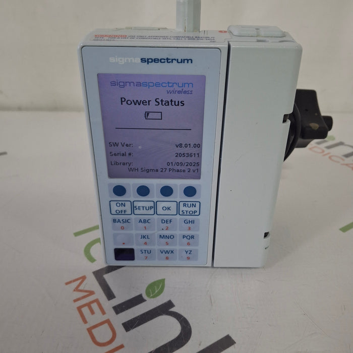 Baxter Baxter Sigma Spectrum 8.01.00 with B/G Battery Infusion Pump Infusion Pump reLink Medical