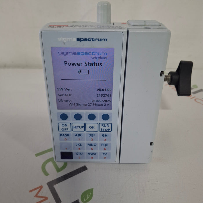 Baxter Baxter Sigma Spectrum 8.01.00 with B/G Battery Infusion Pump Infusion Pump reLink Medical