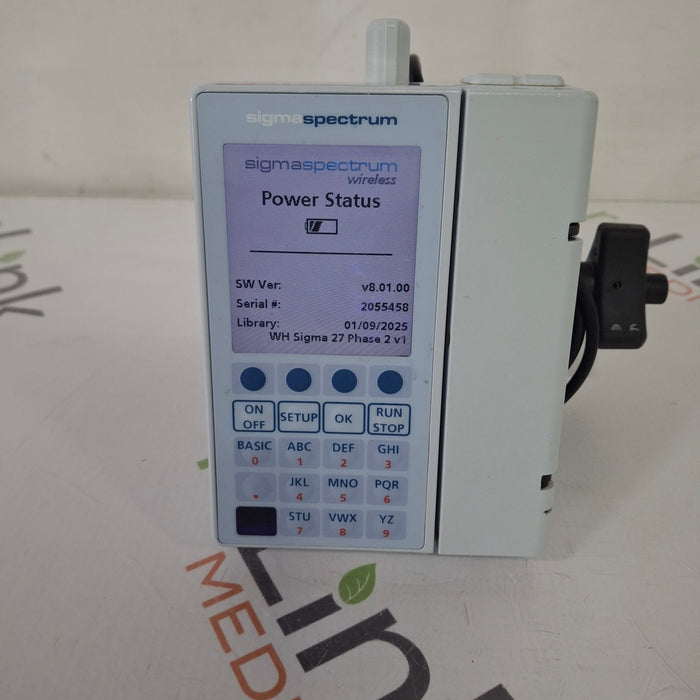 Baxter Baxter Sigma Spectrum 8.01.00 with B/G Battery Infusion Pump Infusion Pump reLink Medical