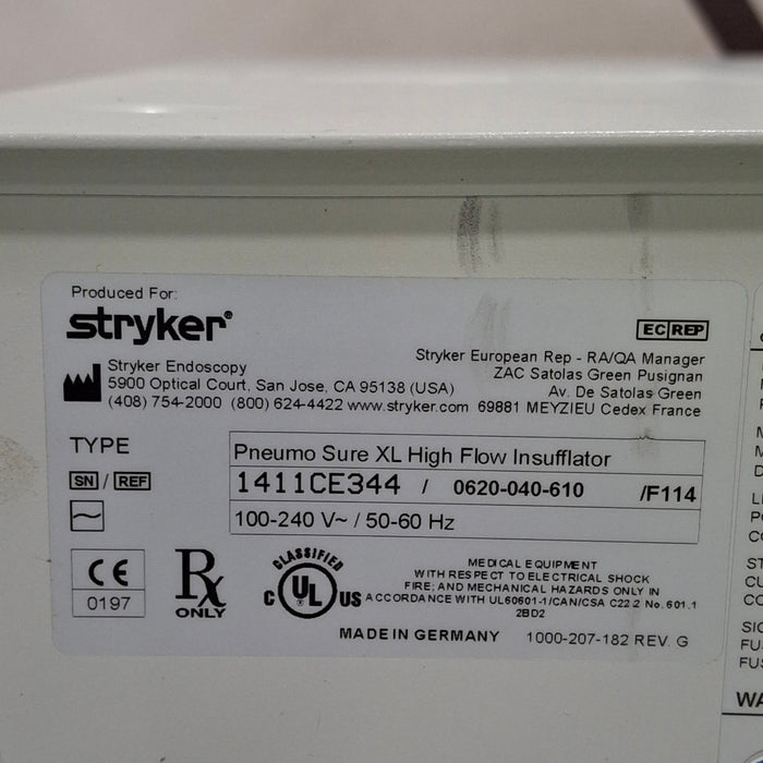 Stryker Stryker 620-040-610 Pneumo Sure XL High Flow Insufflator Rigid Endoscopy reLink Medical