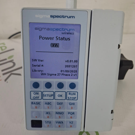 Baxter Baxter Sigma Spectrum 8.01.00 with B/G Battery Infusion Pump Infusion Pump reLink Medical