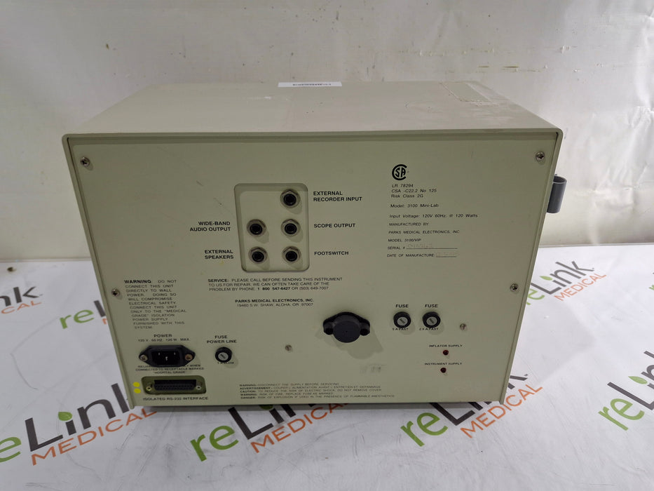 Parks 3100 Mini-Lab Vascular System