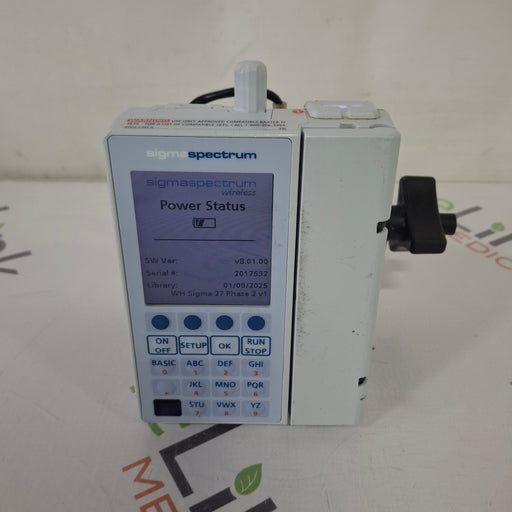 Baxter Baxter Sigma Spectrum 8.01.00 with B/G Battery Infusion Pump Infusion Pump reLink Medical