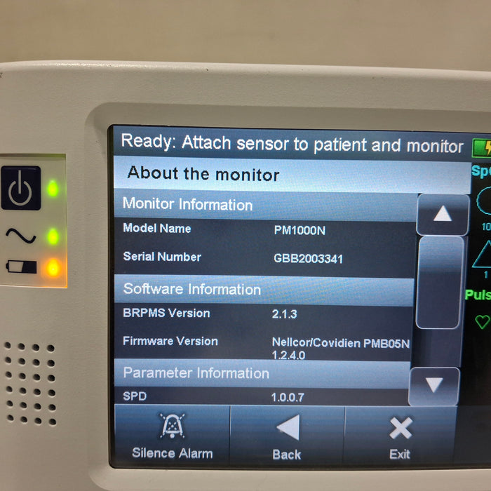 Covidien Covidien PM1000N Nellcor Bedside SPO2 Monitor Patient Monitors reLink Medical