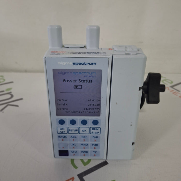 Baxter Baxter Sigma Spectrum 8.01.00 with A/B/G/N Battery Infusion Pump Infusion Pump reLink Medical