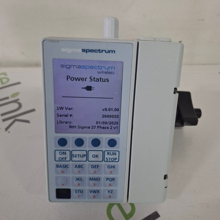 Baxter Baxter Sigma Spectrum 8.01.00 with B/G Battery Infusion Pump Infusion Pump reLink Medical
