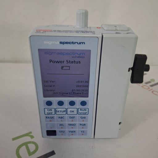 Baxter Baxter Sigma Spectrum 8.01.00 with B/G Battery Infusion Pump Infusion Pump reLink Medical