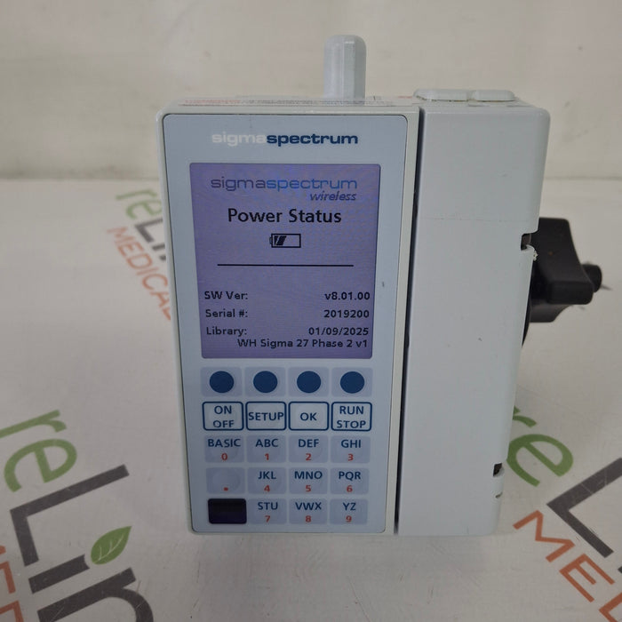 Baxter Baxter Sigma Spectrum 8.01.00 with B/G Battery Infusion Pump Infusion Pump reLink Medical