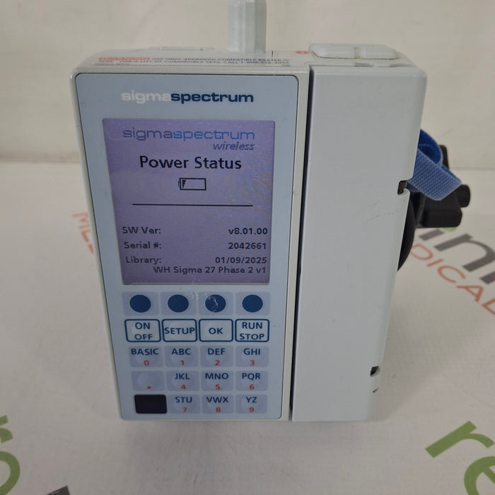 Baxter Baxter Sigma Spectrum 8.01.00 with B/G Battery Infusion Pump Infusion Pump reLink Medical