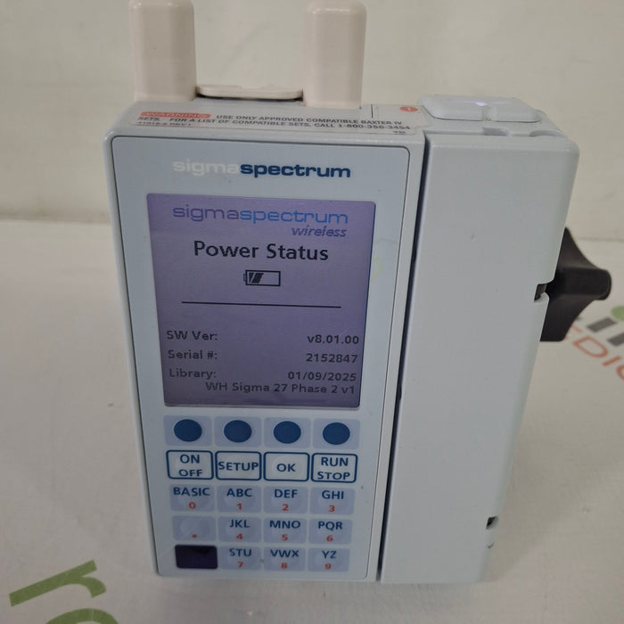 Baxter Baxter Sigma Spectrum 8.01.00 with A/B/G/N Battery Infusion Pump Infusion Pump reLink Medical