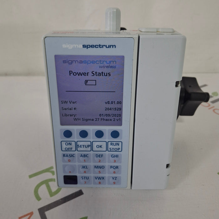 Baxter Baxter Sigma Spectrum 8.01.00 with B/G Battery Infusion Pump Infusion Pump reLink Medical