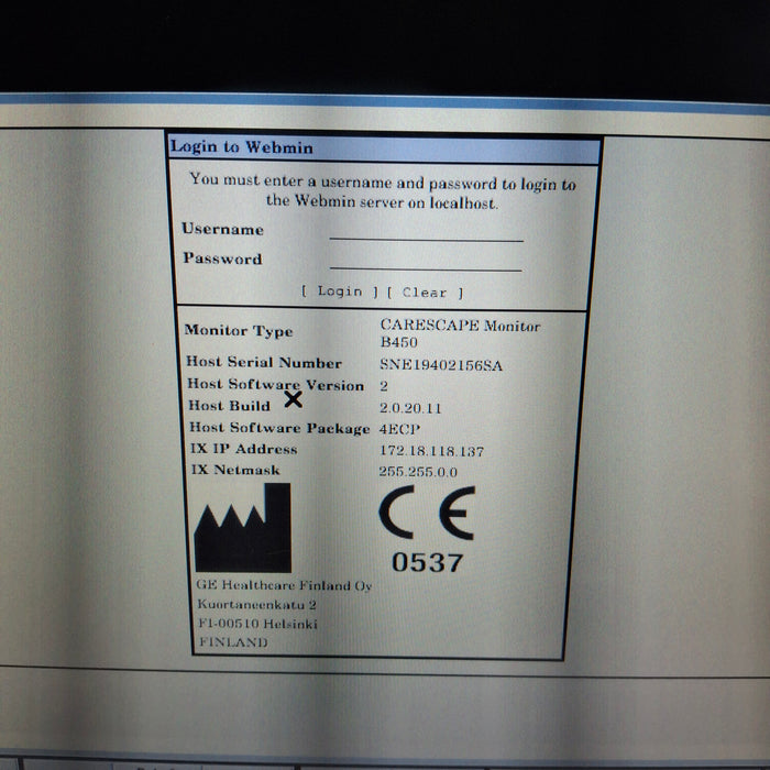 GE Healthcare GE Healthcare Carescape B450 Emergency Care Patient Monitor Patient Monitors reLink Medical