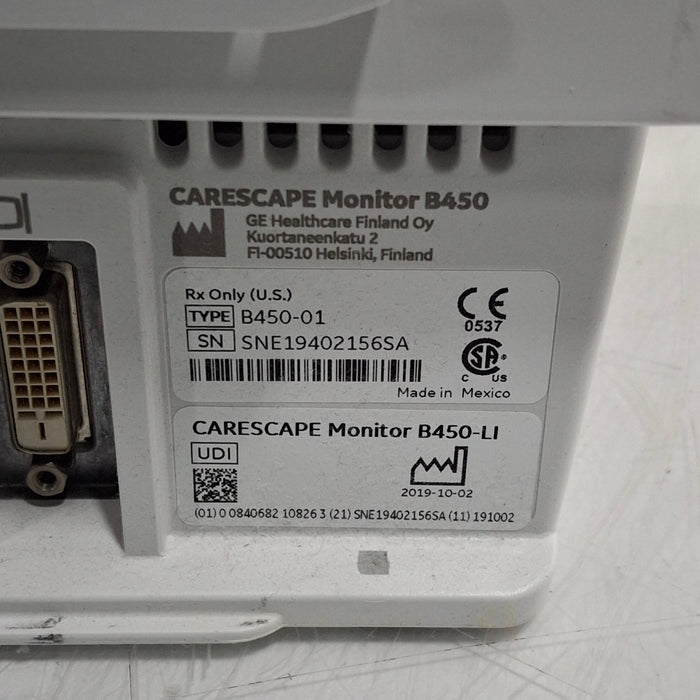 GE Healthcare GE Healthcare Carescape B450 Emergency Care Patient Monitor Patient Monitors reLink Medical