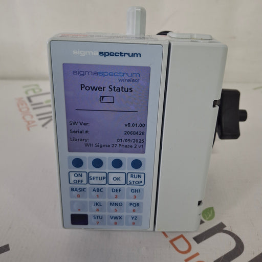 Baxter Baxter Sigma Spectrum 8.01.00 with B/G Battery Infusion Pump Infusion Pump reLink Medical