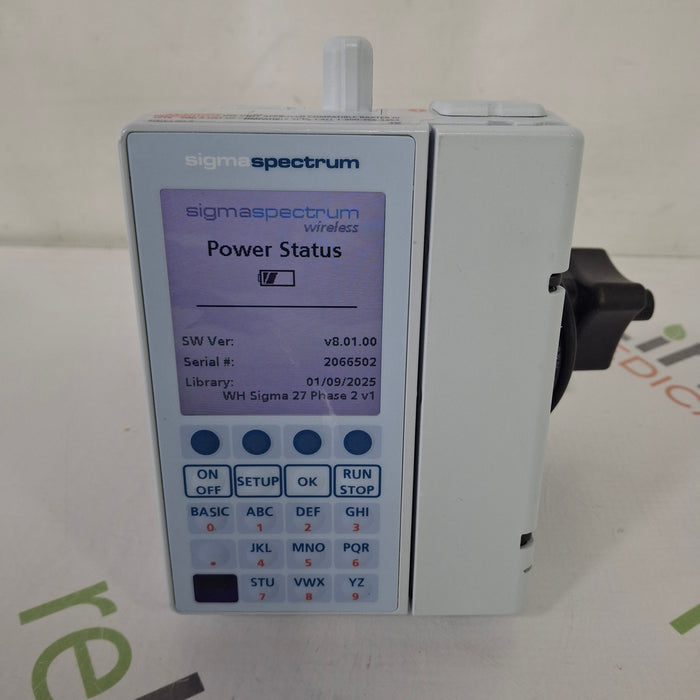 Baxter Baxter Sigma Spectrum 8.01.00 with B/G Battery Infusion Pump Infusion Pump reLink Medical
