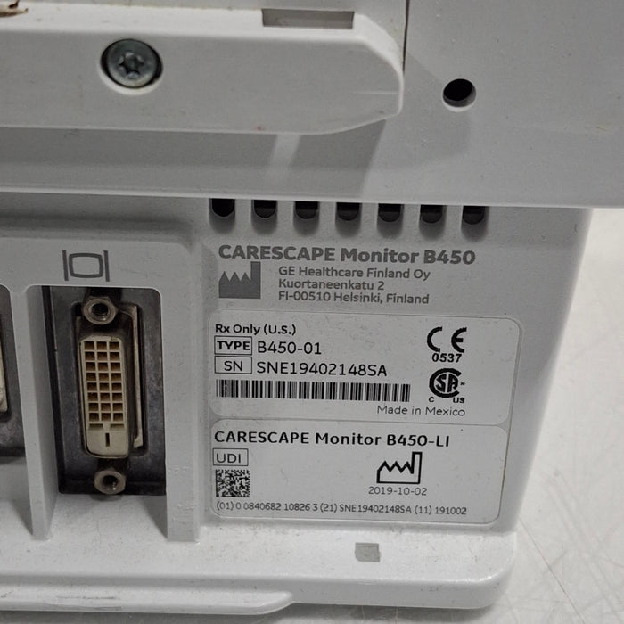 GE Healthcare GE Healthcare Carescape B450 Emergency Care Patient Monitor Patient Monitors reLink Medical