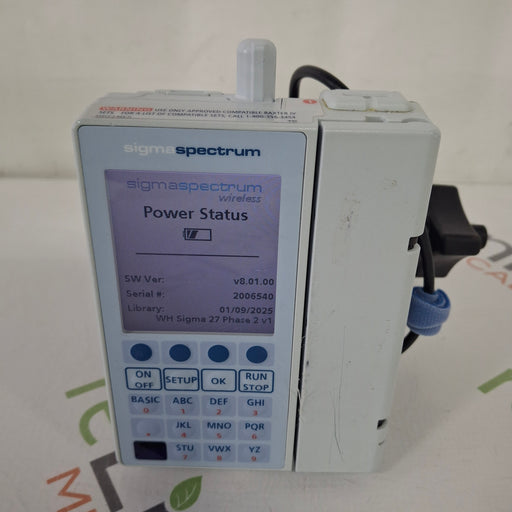 Baxter Baxter Sigma Spectrum 8.01.00 with B/G Battery Infusion Pump Infusion Pump reLink Medical