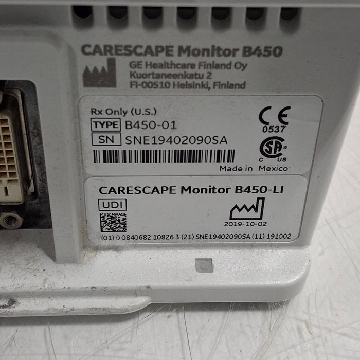 GE Healthcare GE Healthcare Carescape B450 Emergency Care Patient Monitor Patient Monitors reLink Medical
