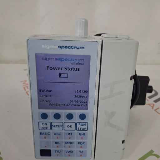Baxter Baxter Sigma Spectrum 8.01.00 with B/G Battery Infusion Pump Infusion Pump reLink Medical