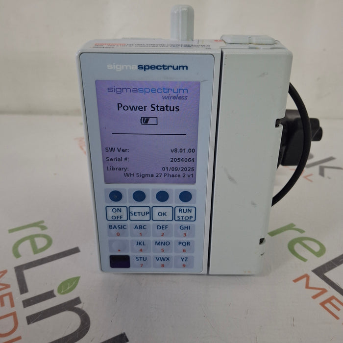 Baxter Baxter Sigma Spectrum 8.01.00 with B/G Battery Infusion Pump Infusion Pump reLink Medical