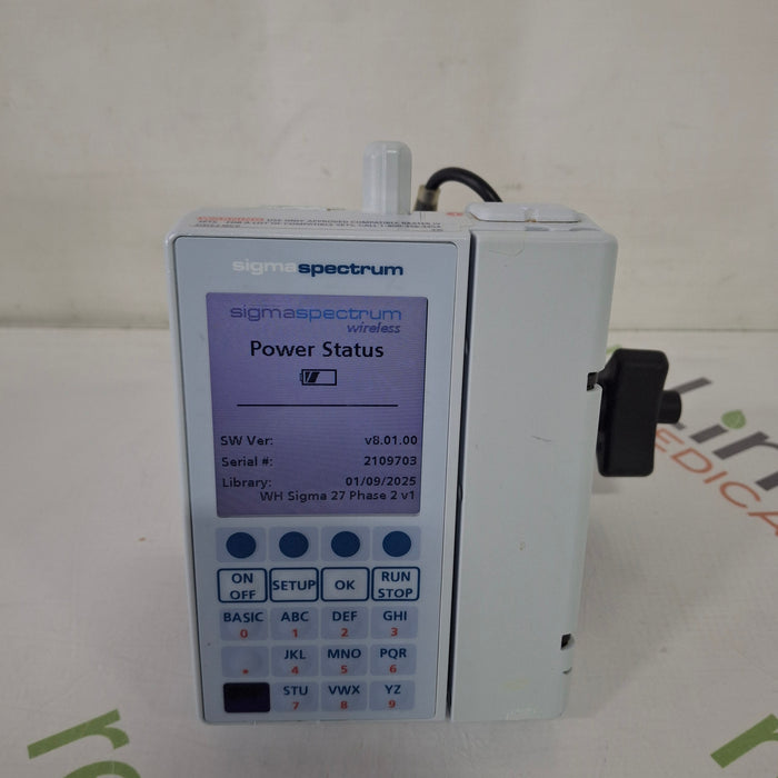 Baxter Baxter Sigma Spectrum 8.01.00 with B/G Battery Infusion Pump Infusion Pump reLink Medical