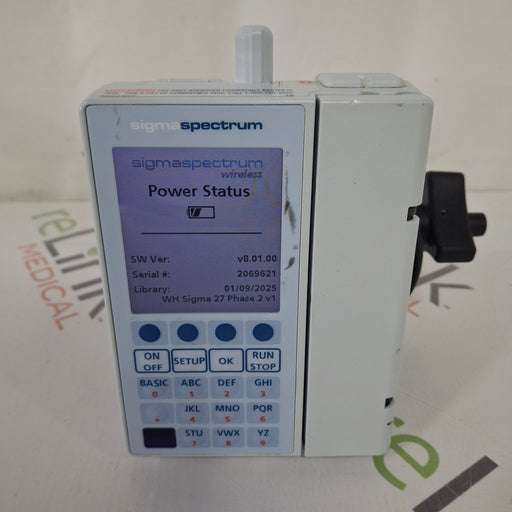 Baxter Baxter Sigma Spectrum 8.01.00 with B/G Battery Infusion Pump Infusion Pump reLink Medical