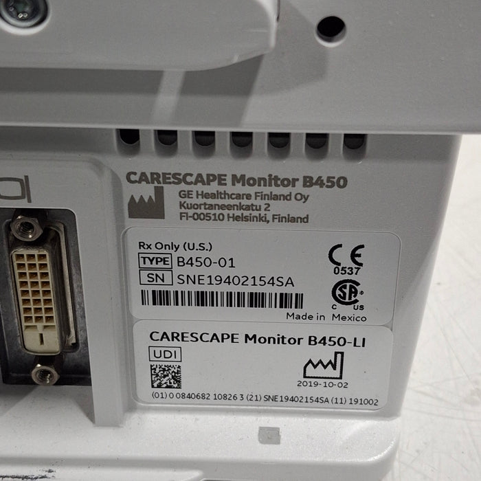 GE Healthcare GE Healthcare Carescape B450 Emergency Care Patient Monitor Patient Monitors reLink Medical