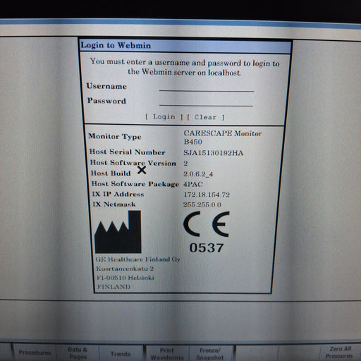 GE Healthcare GE Healthcare Carescape B450 Post Anesthesia Care Patient Monitor Patient Monitors reLink Medical