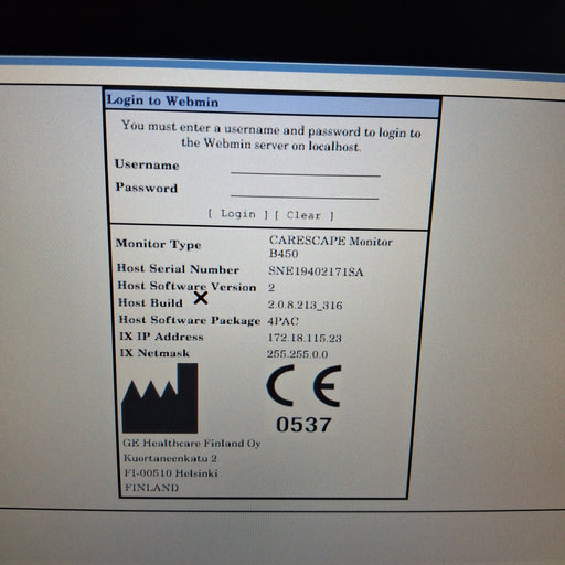 GE Healthcare GE Healthcare Carescape B450 Post Anesthesia Care Patient Monitor Patient Monitors reLink Medical