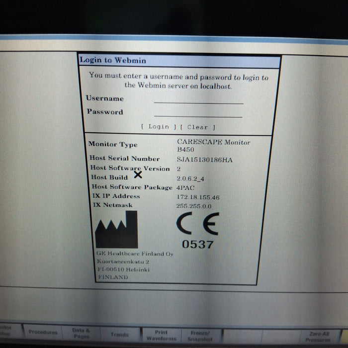 GE Healthcare GE Healthcare Carescape B450 Post Anesthesia Care Patient Monitor Patient Monitors reLink Medical