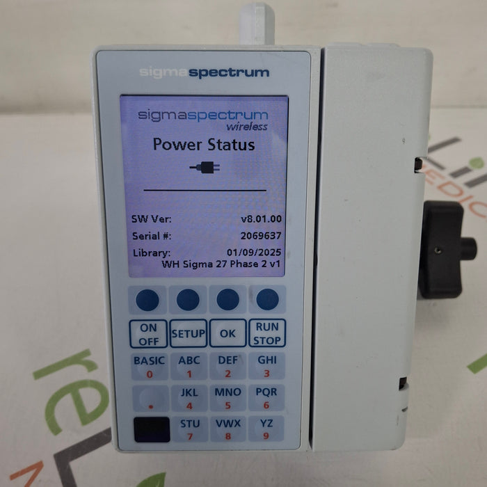 Baxter Baxter Sigma Spectrum 8.01.00 with B/G Battery Infusion Pump Infusion Pump reLink Medical