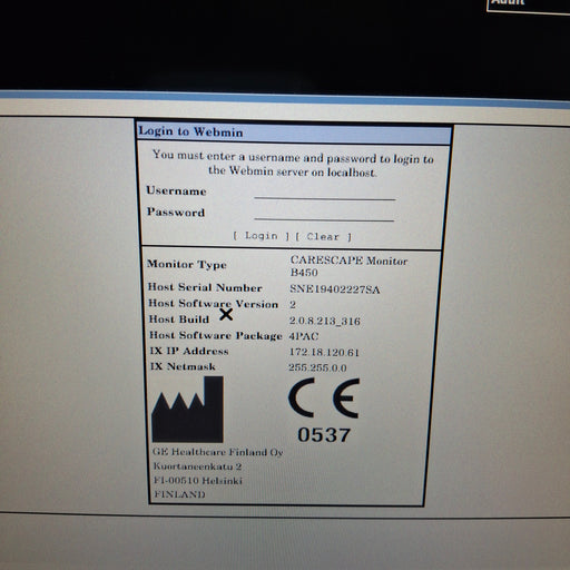 GE Healthcare GE Healthcare Carescape B450 Post Anesthesia Care Patient Monitor Patient Monitors reLink Medical