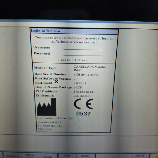 GE Healthcare GE Healthcare Carescape B450 Emergency Care Patient Monitor Patient Monitors reLink Medical