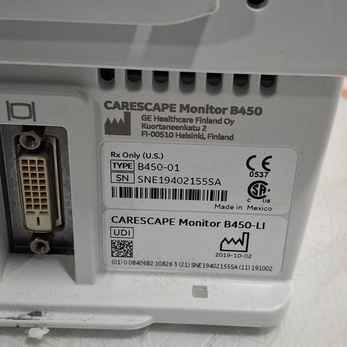 GE Healthcare GE Healthcare Carescape B450 Emergency Care Patient Monitor Patient Monitors reLink Medical