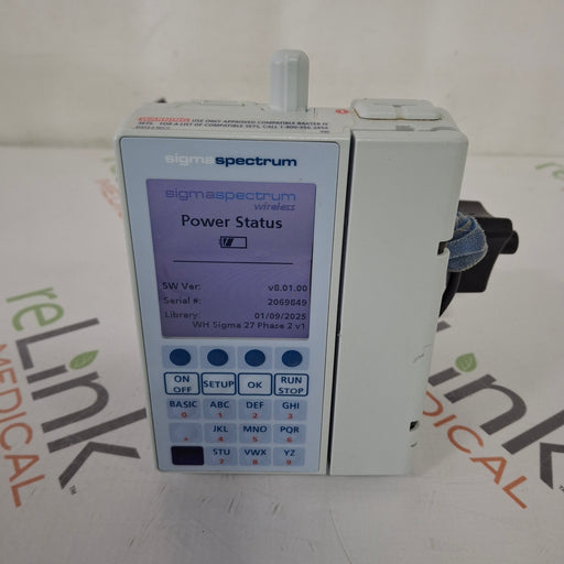 Baxter Baxter Sigma Spectrum 8.01.00 with B/G Battery Infusion Pump Infusion Pump reLink Medical