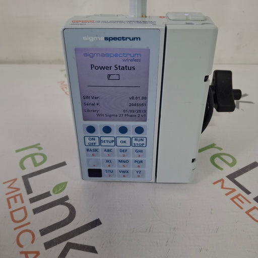 Baxter Baxter Sigma Spectrum 8.01.00 with B/G Battery Infusion Pump Infusion Pump reLink Medical