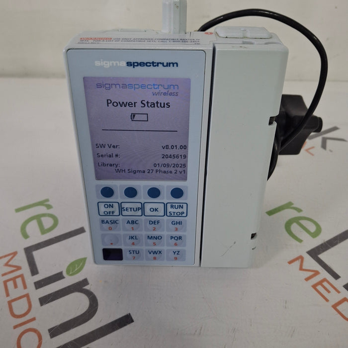Baxter Baxter Sigma Spectrum 8.01.00 with B/G Battery Infusion Pump Infusion Pump reLink Medical