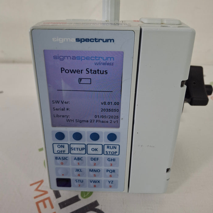Baxter Baxter Sigma Spectrum 8.01.00 with B/G Battery Infusion Pump Infusion Pump reLink Medical