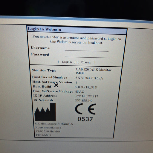 GE Healthcare GE Healthcare Carescape B450 Post Anesthesia Care Patient Monitor Patient Monitors reLink Medical