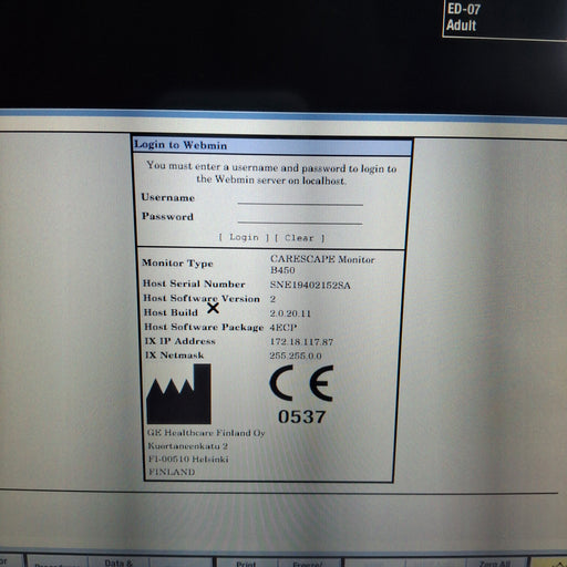 GE Healthcare GE Healthcare Carescape B450 Emergency Care Patient Monitor Patient Monitors reLink Medical