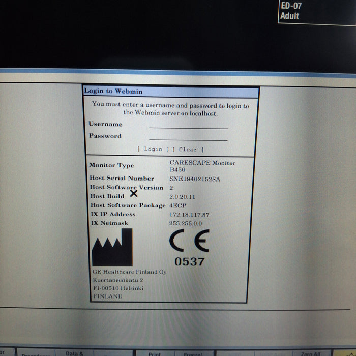 GE Healthcare GE Healthcare Carescape B450 Emergency Care Patient Monitor Patient Monitors reLink Medical