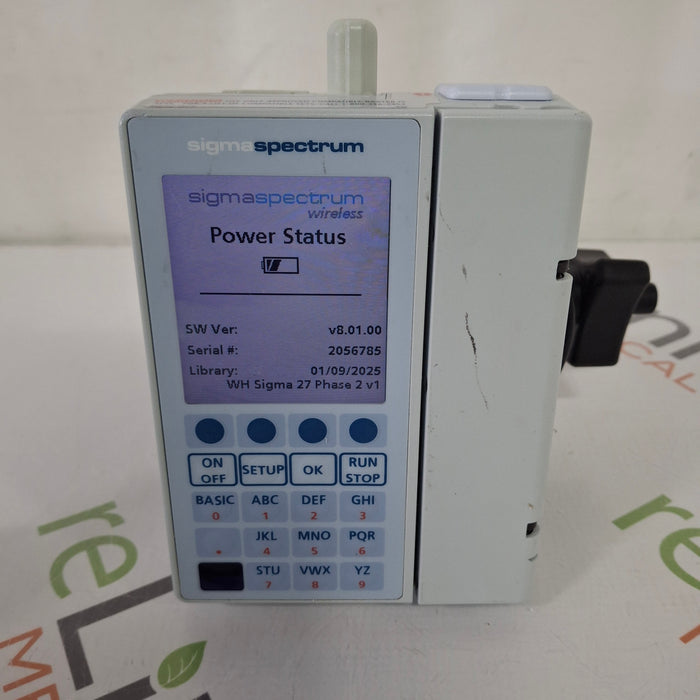 Baxter Baxter Sigma Spectrum 8.01.00 with B/G Battery Infusion Pump Infusion Pump reLink Medical