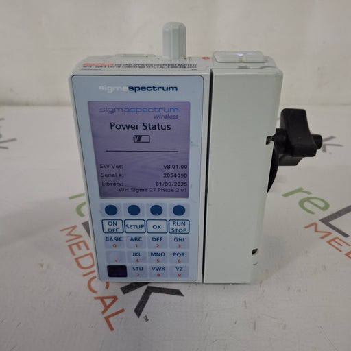 Baxter Baxter Sigma Spectrum 8.01.00 with B/G Battery Infusion Pump Infusion Pump reLink Medical