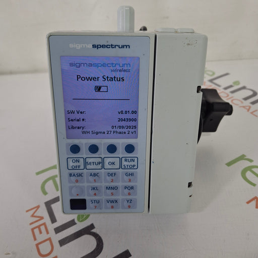 Baxter Baxter Sigma Spectrum 8.01.00 with B/G Battery Infusion Pump Infusion Pump reLink Medical
